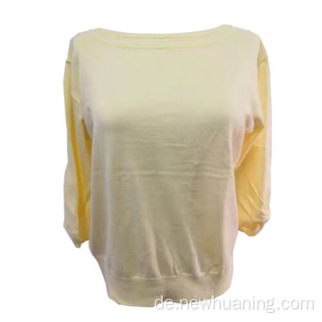 Womens Creme Wollpullover